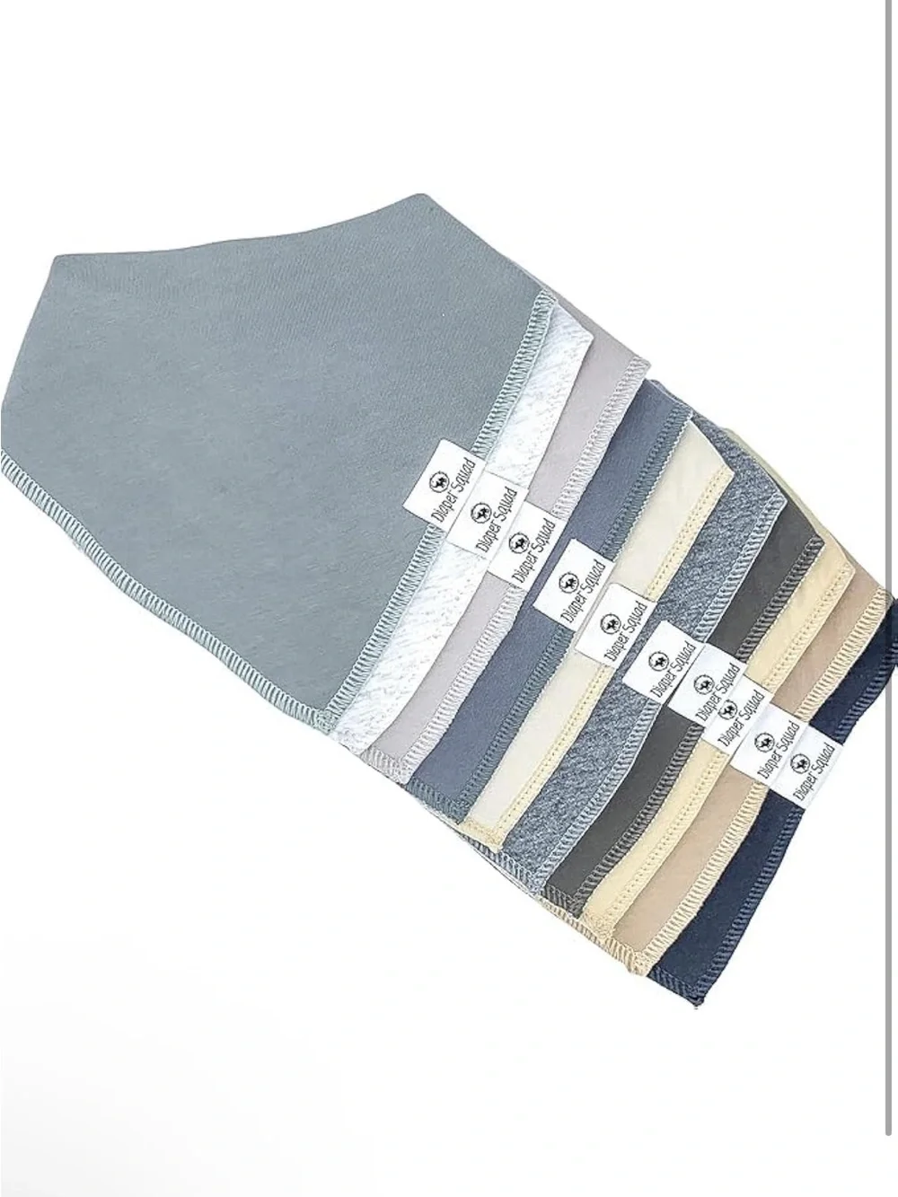 10 pack Diaper Squad Neutral Cotton Bandana Bib Set Baby Cotton Fleece